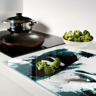 Schneidebrett glas Porträt im abstrakten Stil