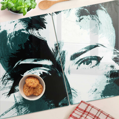 Schneidebrett glas Porträt im abstrakten Stil