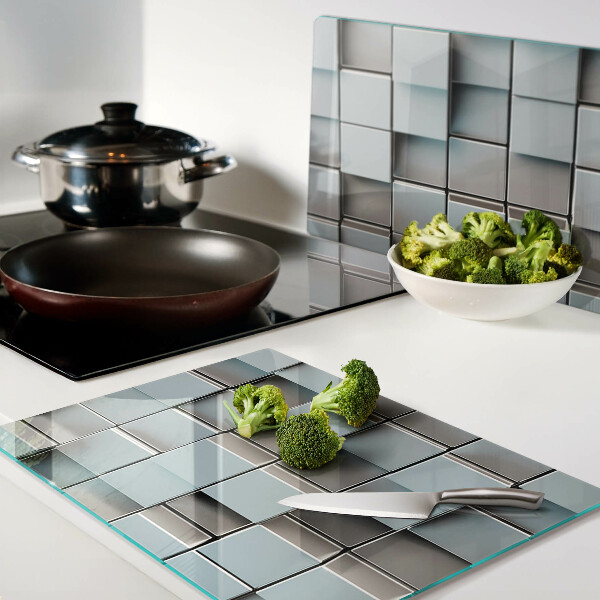 Schneidebrett Geometrische Fliesen in Blautönen