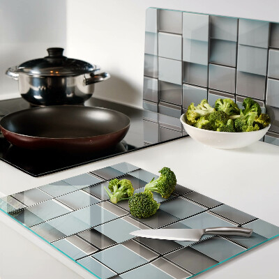 Schneidebrett Geometrische Fliesen in Blautönen