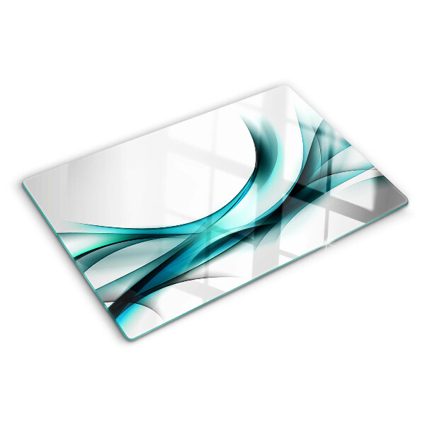 Glas schneidebrett Wellen in Blautönen