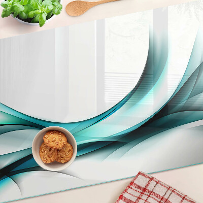 Glas schneidebrett Wellen in Blautönen