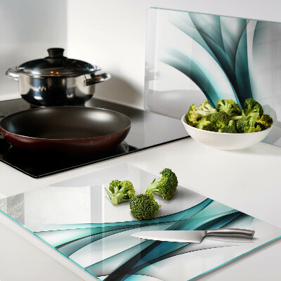 Glas schneidebrett Wellen in Blautönen