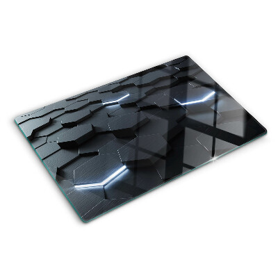 Schneidebrett Glas mit sechseckigem Muster und 3D‑Effekt