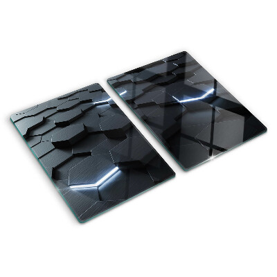 Schneidebrett Glas mit sechseckigem Muster und 3D‑Effekt