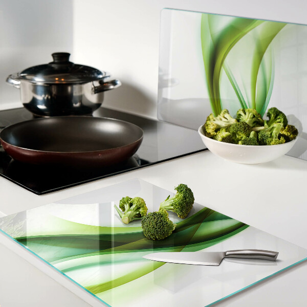 Glas schneidebrett Wellen in Grüntönen