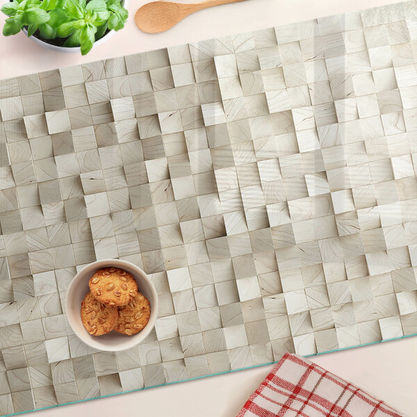 Schneidebrett Mosaikmotiv in neutralen Farbtönen