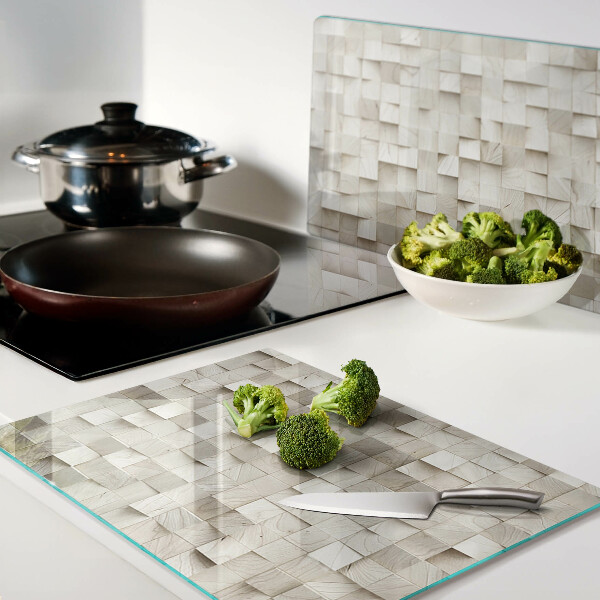 Schneidebrett Mosaikmotiv in neutralen Farbtönen