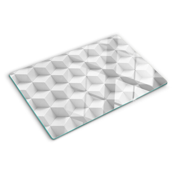 Schneidebrett Glas mit dreidimensionalem hexagonalem Muster