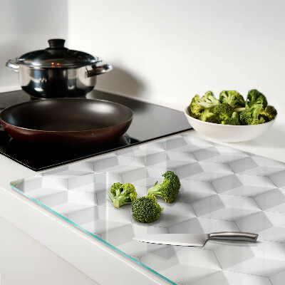 Schneidebrett Glas mit dreidimensionalem hexagonalem Muster