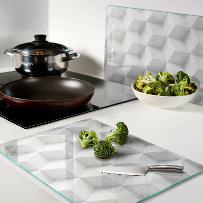 Schneidebrett Glas mit dreidimensionalem hexagonalem Muster