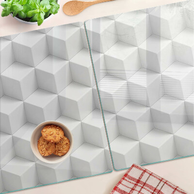 Schneidebrett Glas mit dreidimensionalem hexagonalem Muster