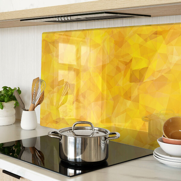 Schneidebrett Glas mit gelbem geometrischem Mosaik