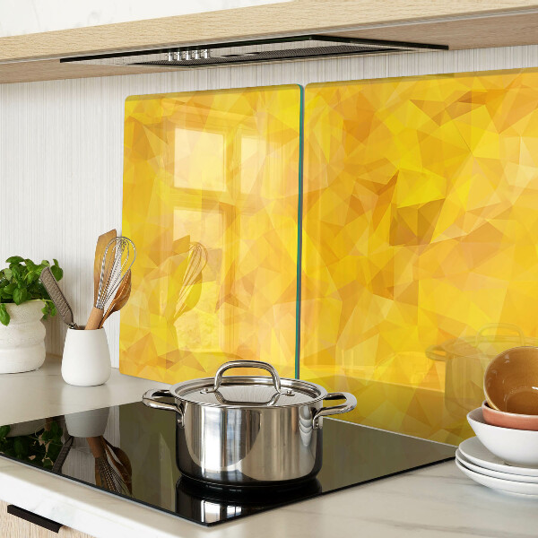 Schneidebrett Glas mit gelbem geometrischem Mosaik