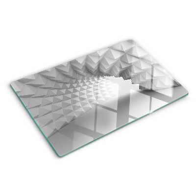 Schneidebrett Glas mit 3D-geometrischem Muster
