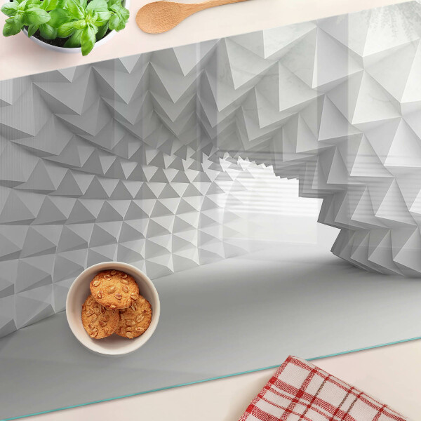 Schneidebrett Glas mit 3D-geometrischem Muster