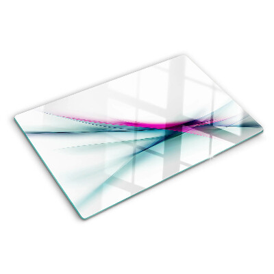 Schneidebrett mit abstraktem Farbwellen-Motiv