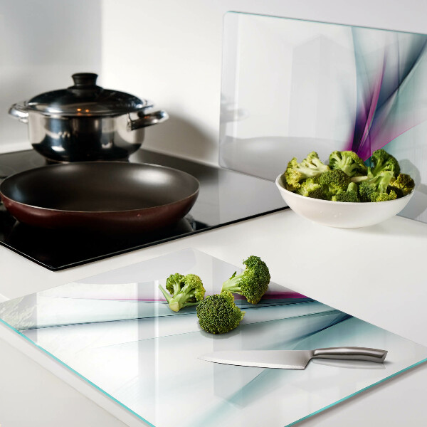 Schneidebrett mit abstraktem Farbwellen-Motiv