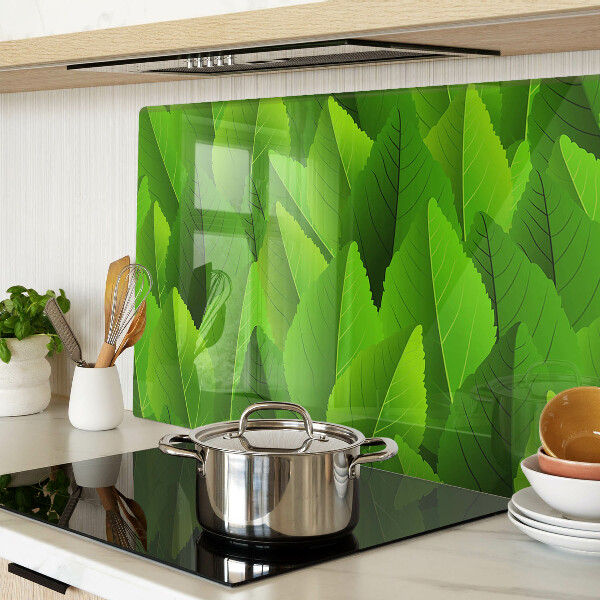 Schneidebrett glas Blätter in Grüntönen