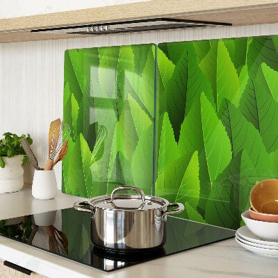 Schneidebrett glas Blätter in Grüntönen