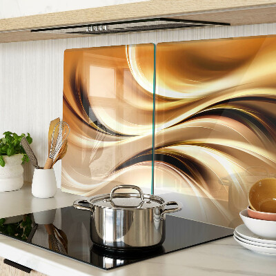 Glas schneidebrett Abstrakte Wellen in Goldtönen