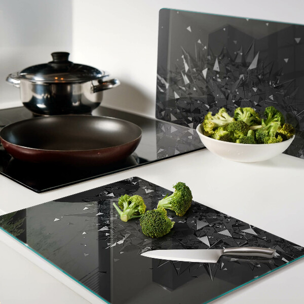 Glas-Schneidebrett mit abstraktem geometrischem Muster