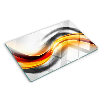 Glas schneidebrett Wellen in Orange und Schwarz