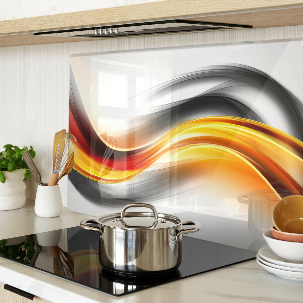 Glas schneidebrett Wellen in Orange und Schwarz