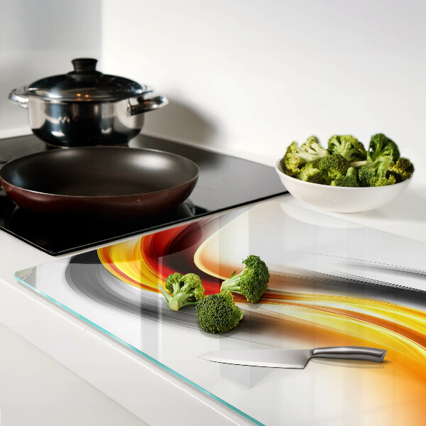 Glas schneidebrett Wellen in Orange und Schwarz