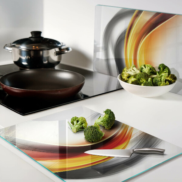 Glas schneidebrett Wellen in Orange und Schwarz