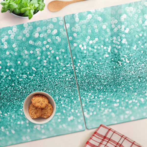 Schneidebrett mit türkisfarbenem Glitzereffekt