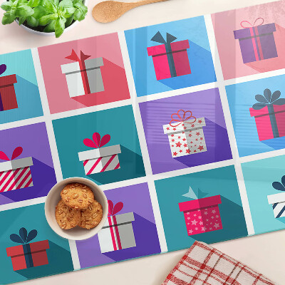 Schneidebrett glas Geschenkmotive in verschiedenen Farben