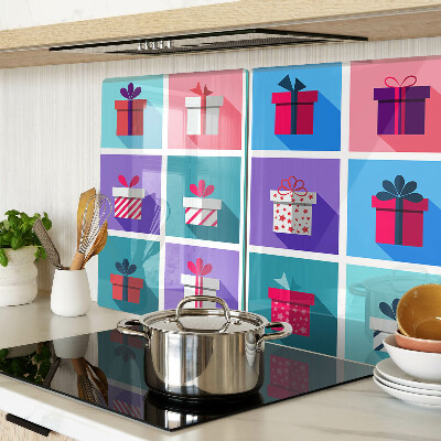 Schneidebrett Glas mit Geschenkaufdrucken in verschiedenen Farben