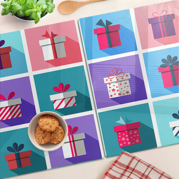 Schneidebrett glas Geschenkmotive in verschiedenen Farben