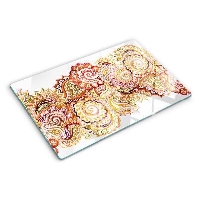 Paisley-Muster in Rot- und Goldtönen