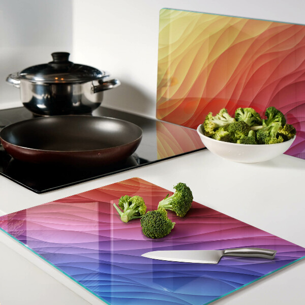 Schneidebrett mit Farbwellen-Design