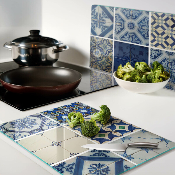 Schneidebrett Glas mit Mosaikfliesenmuster