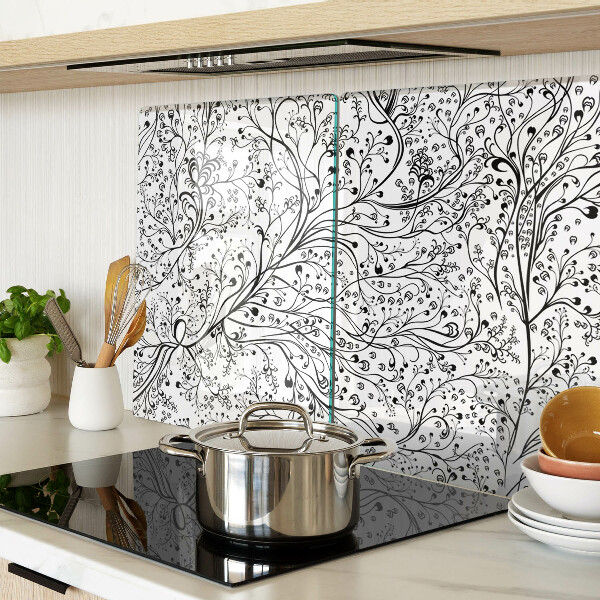 Glas schneidebrett Ein Pflanzenmuster mit zarten Zweigen