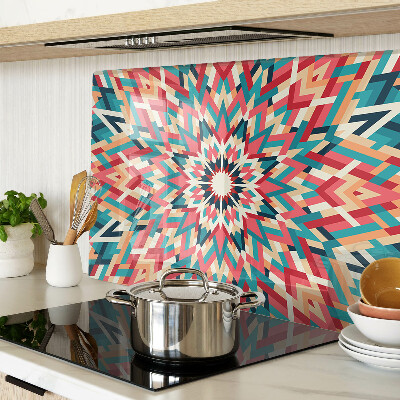 Schneidebrett mit mehrfarbigem Mandala-Motiv