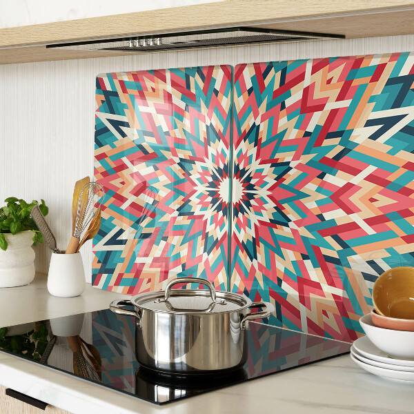 Schneidebrett mit mehrfarbigem Mandala-Motiv