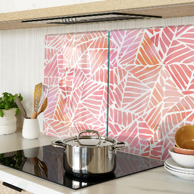 Glas Schneidebrett mit Blattmotiv in Pastelltönen