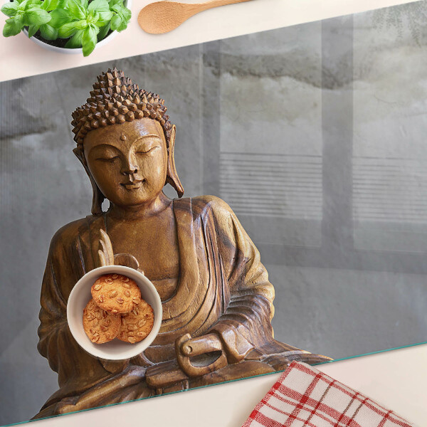 Schneidebrett glas Buddha in Meditation