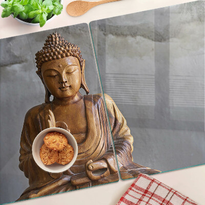 Schneidebrett glas Buddha in Meditation