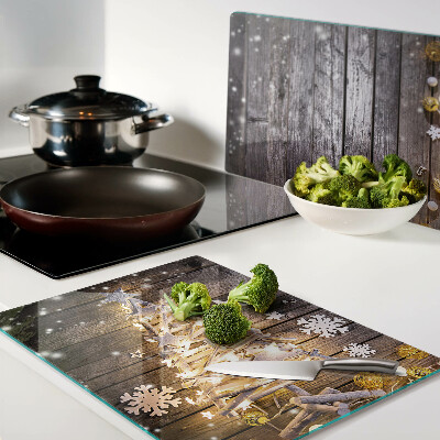 Glas schneidebrett Weihnachtsbaum mit Schmuck