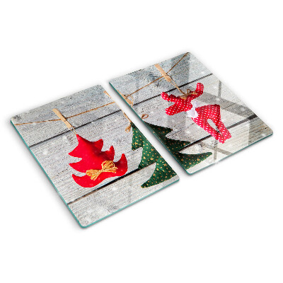 Schneidebrett Weihnachtsdekorationen auf Holzgrund