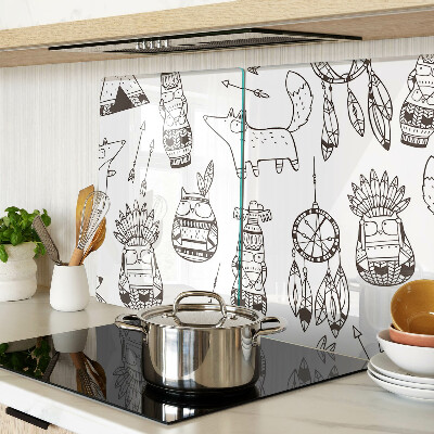 Schneidebrett Ethnisches Motiv mit Tieren