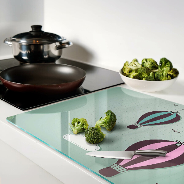 Schneidebrett glas Heißluftballons