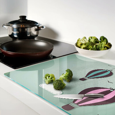 Schneidebrett glas Heißluftballons