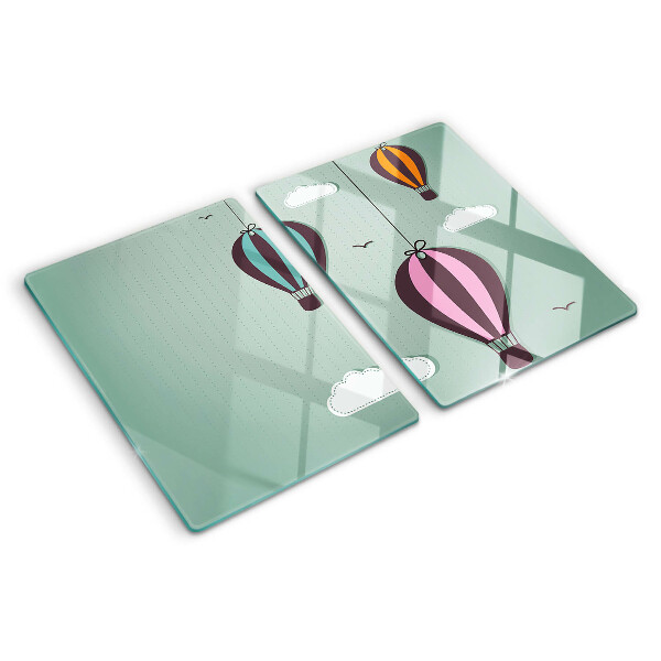 Schneidebrett glas Heißluftballons