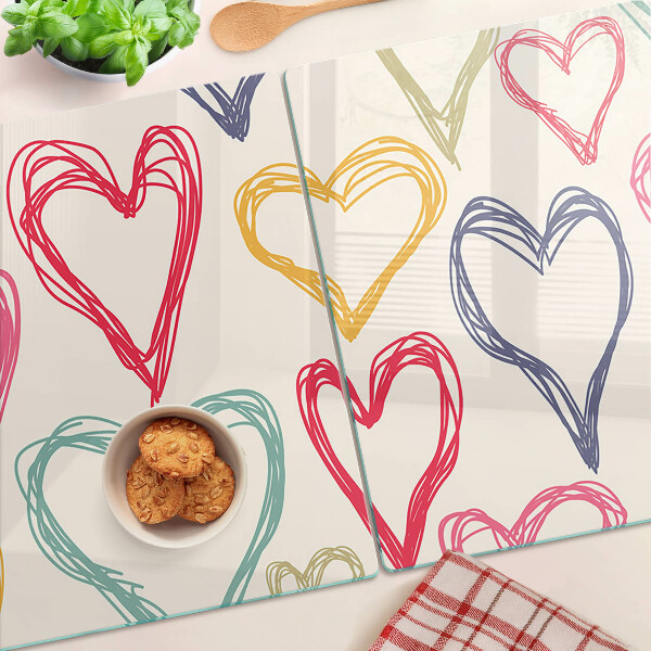 Schneidebrett glas Herz in verschiedenen Farben